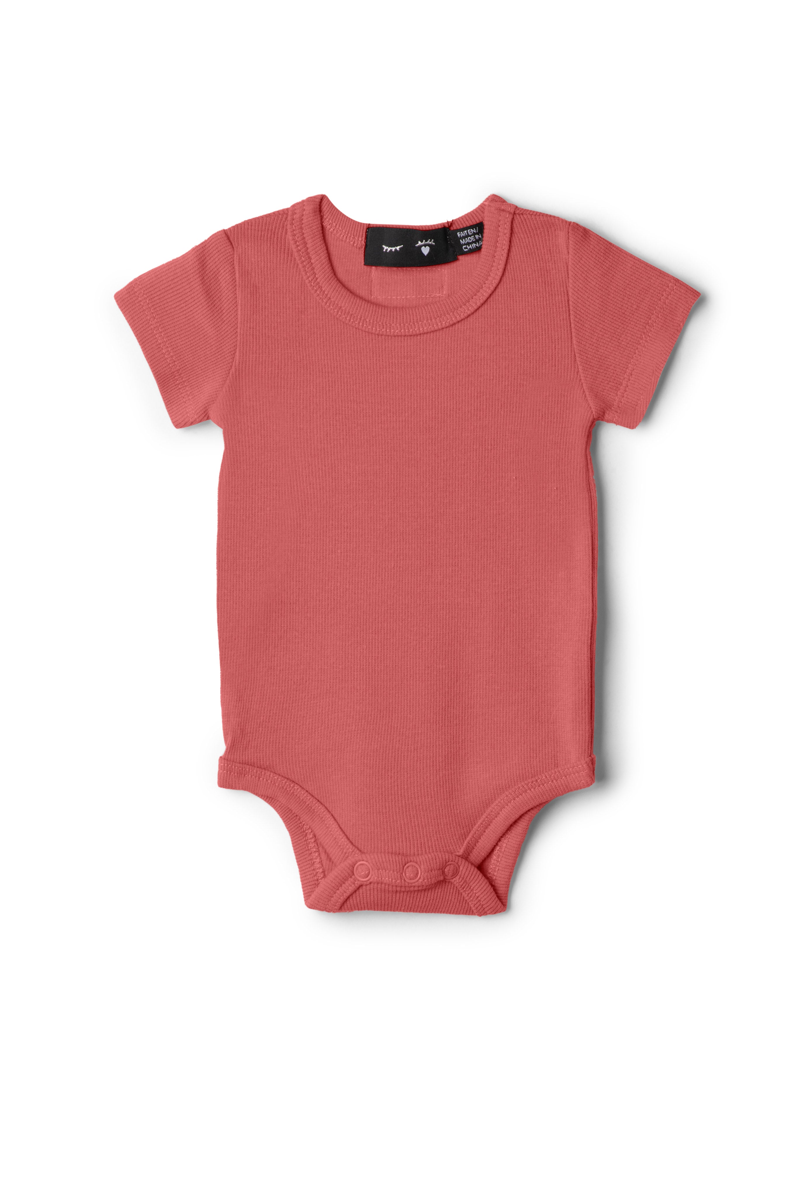 Soft Rib Baby Romper in Terracotta by Peek a boo