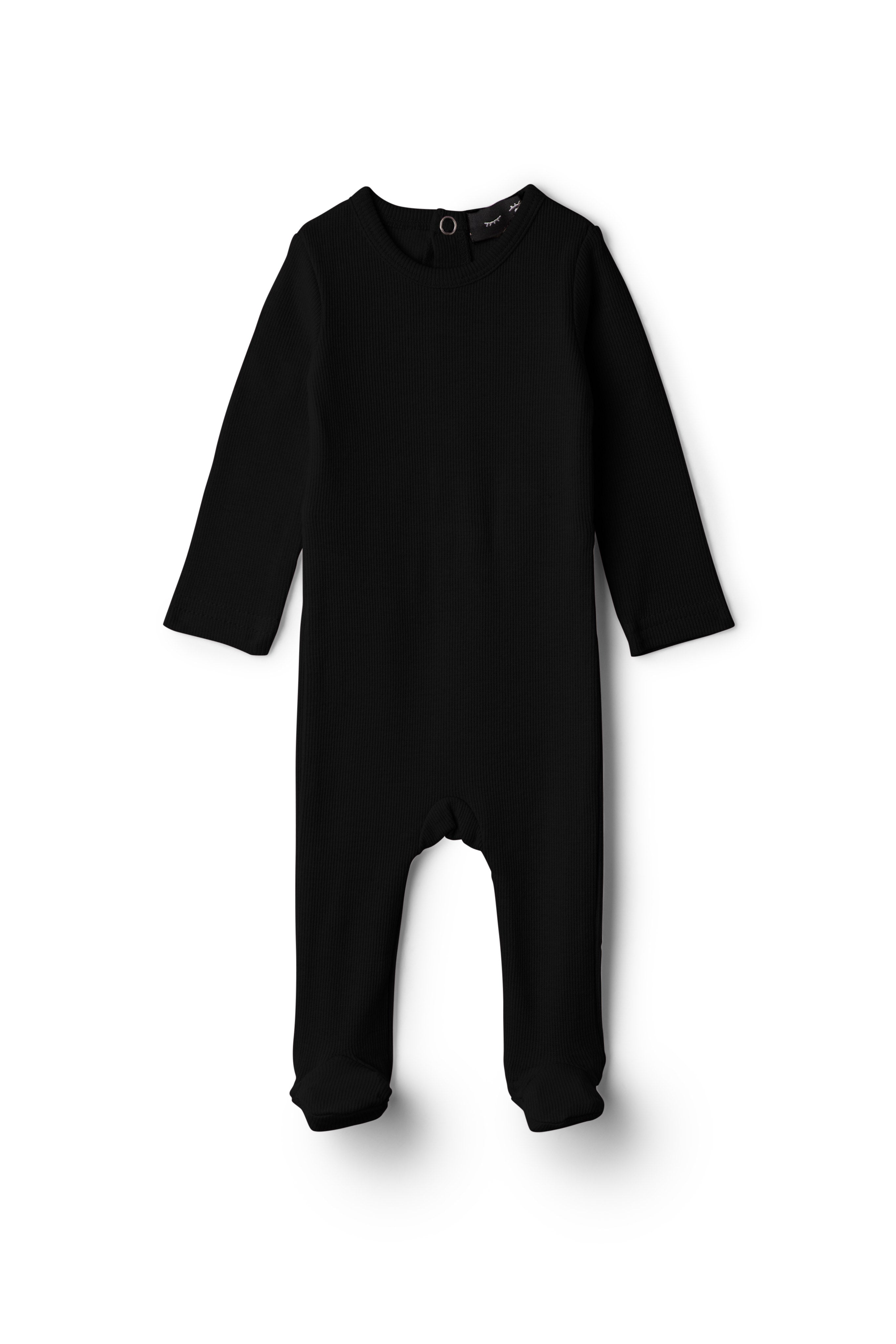 Soft Rib Onesie in Black by Peek a boo