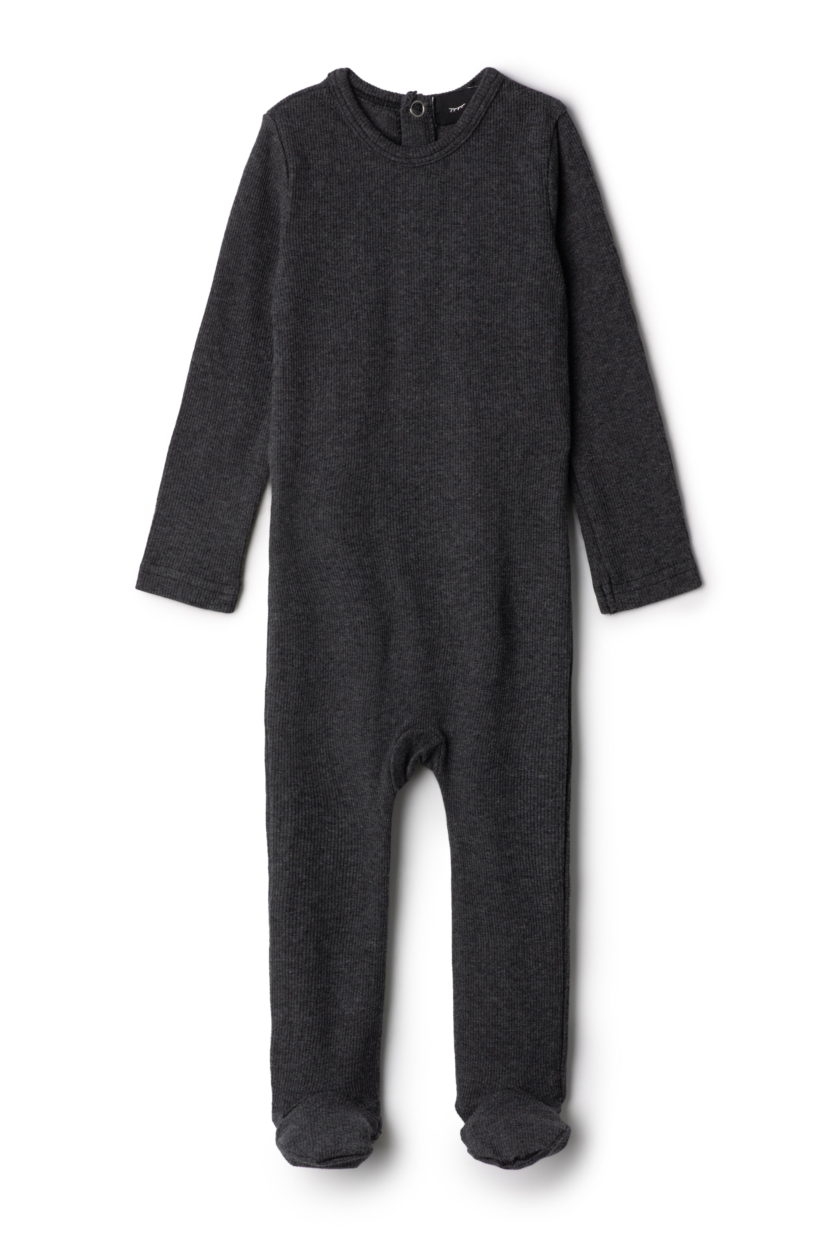 Soft Rib Onesie in Charcoal Mix by Peek a boo