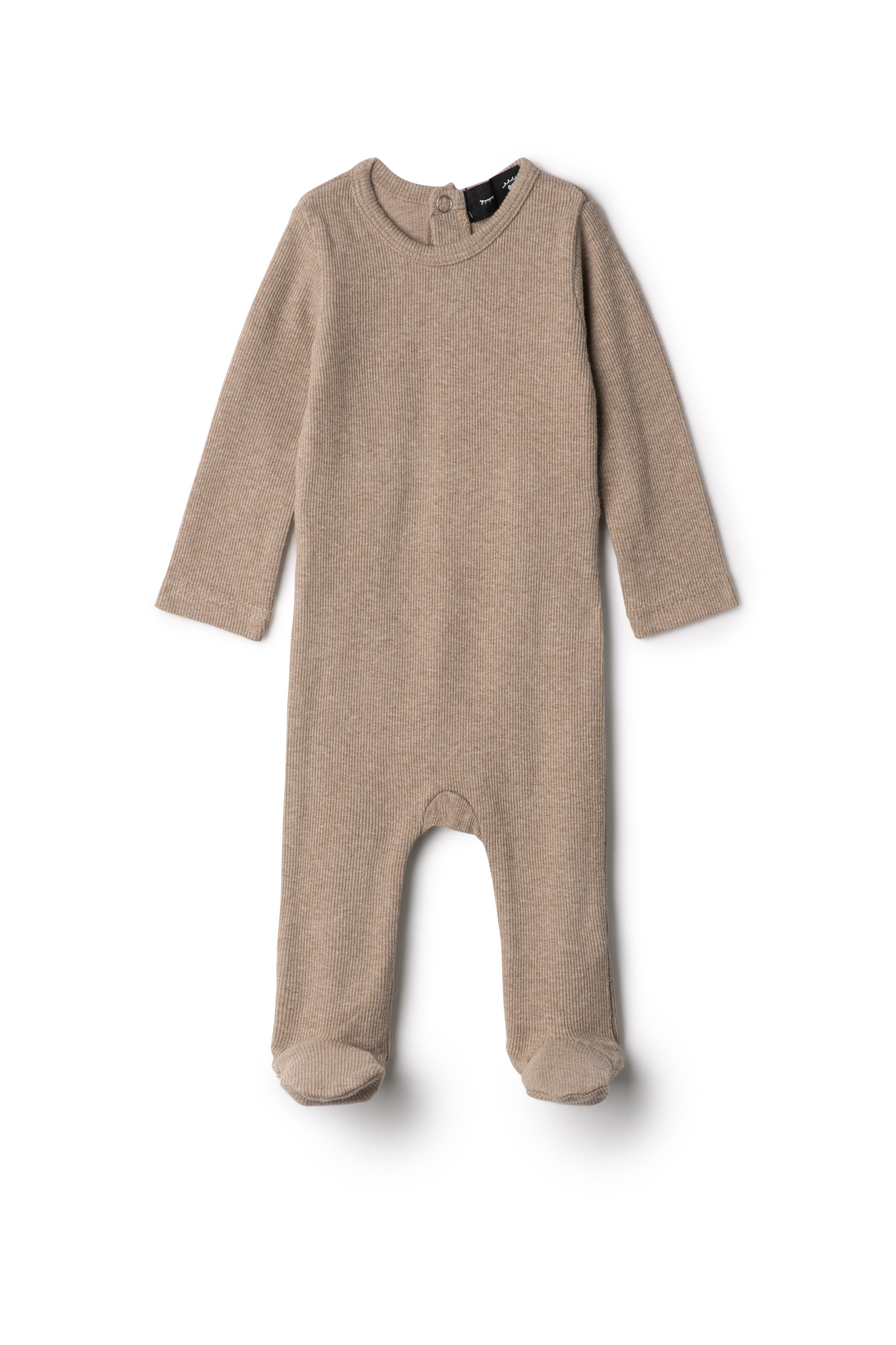 Soft Rib Onesie in Sand Mix by Peek a boo