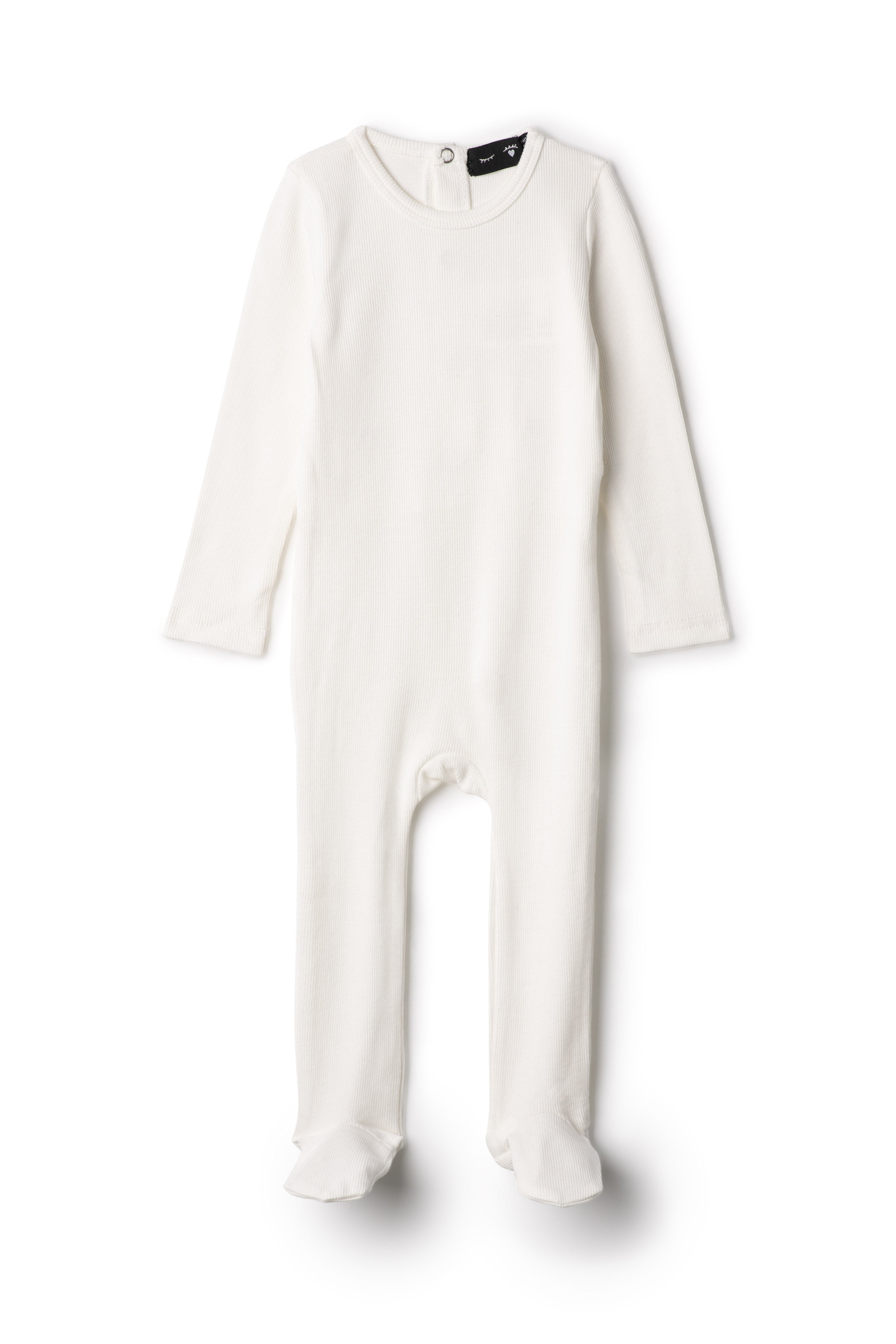 Soft Rib Onesie in White by Peek a boo
