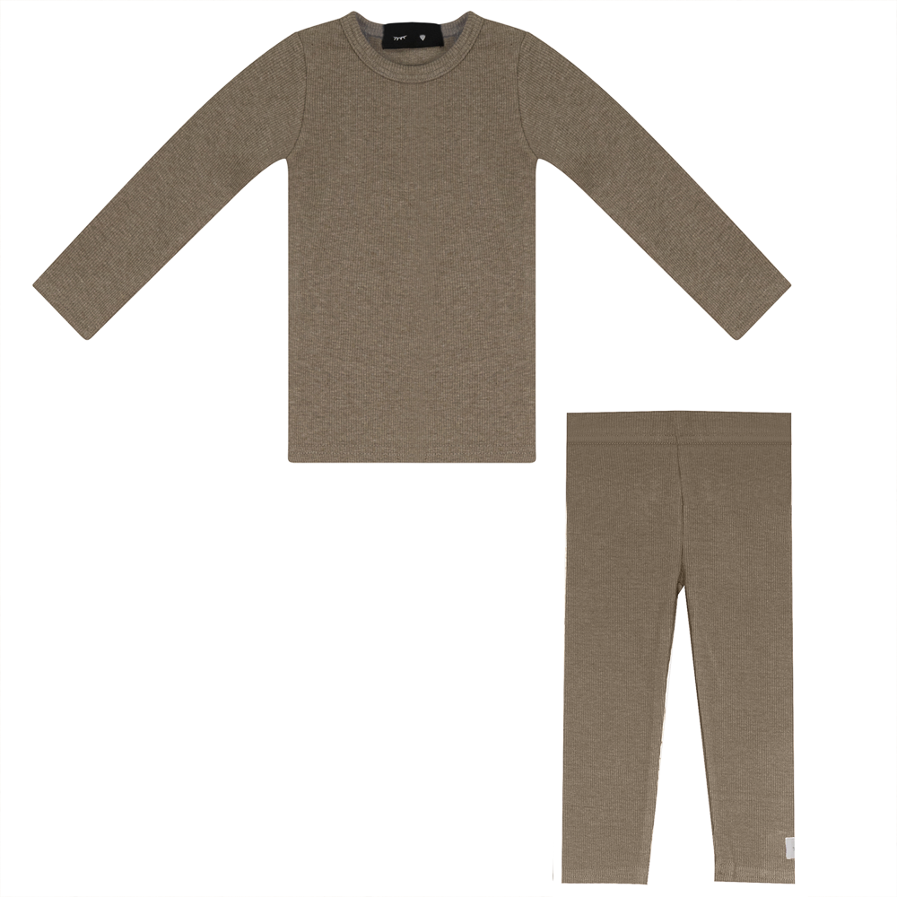 Soft Rib Long Sleeve 2pc Sand Mix 2 pc Boys Set by {{ product_vemdor}}