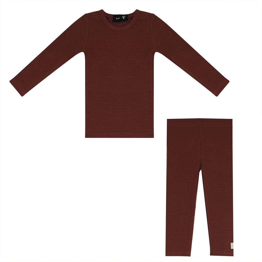 Soft Rib Long Sleeve 2pc Terracotta 2 pc Boys Set by {{ product_vemdor}}