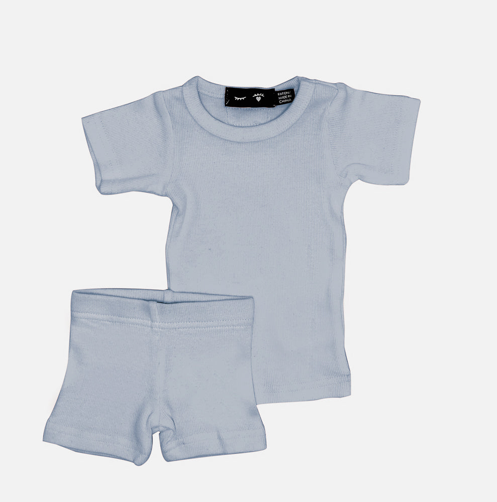 Soft Rib 2pc in Grey Blue by Peek a boo