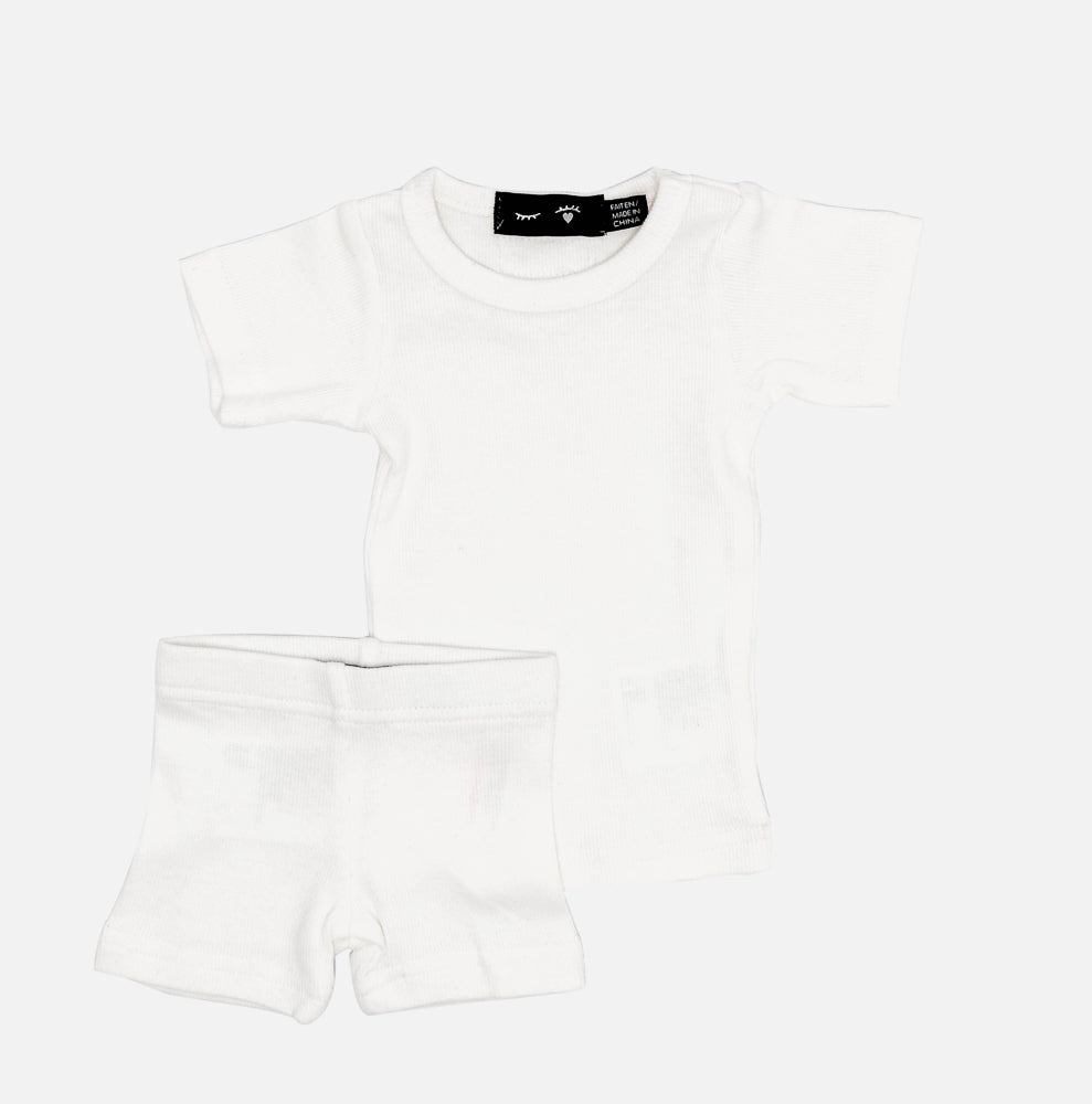 Soft Rib 2pc in White by Peek a boo