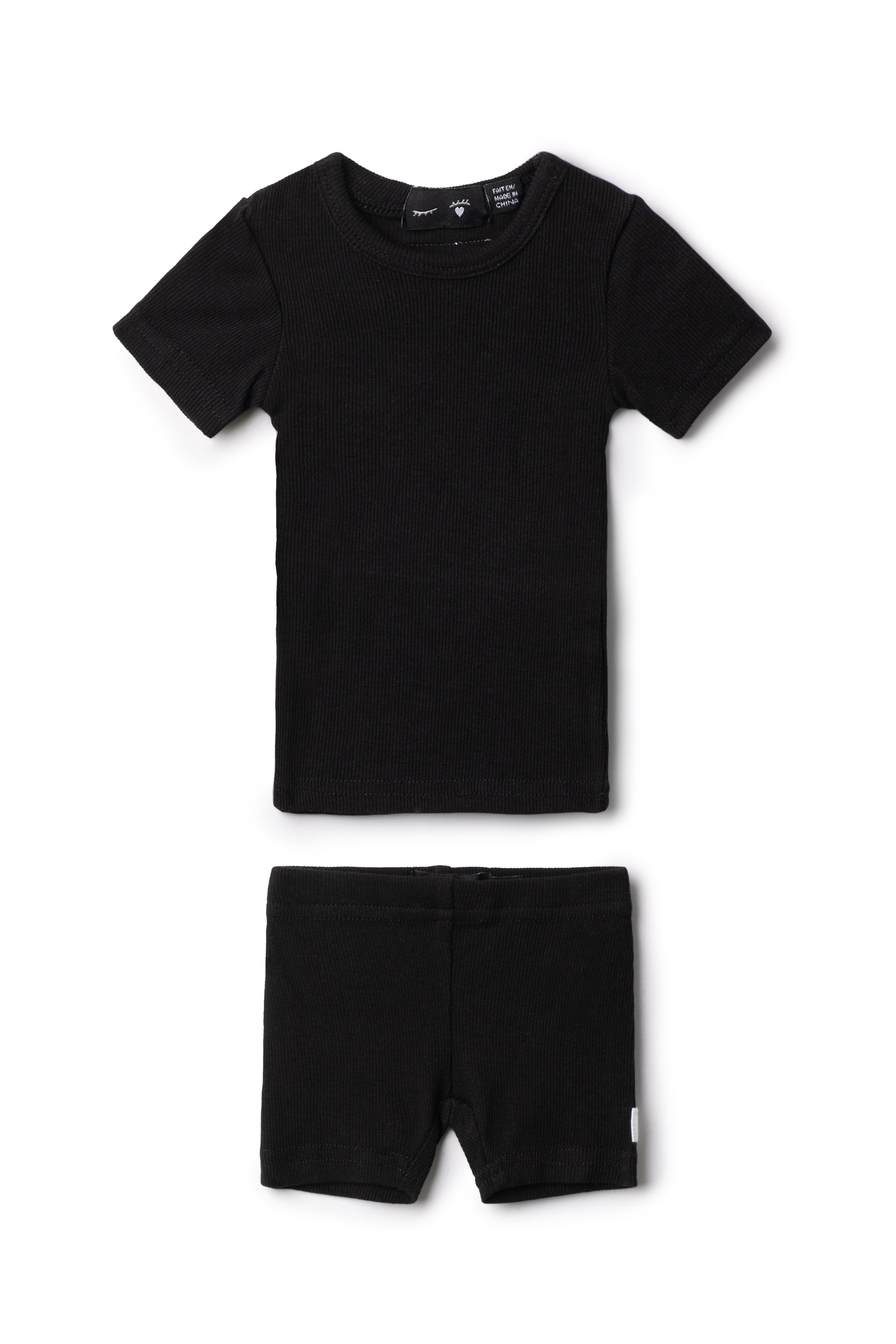 Soft Rib 2pc in Black by Peek a boo