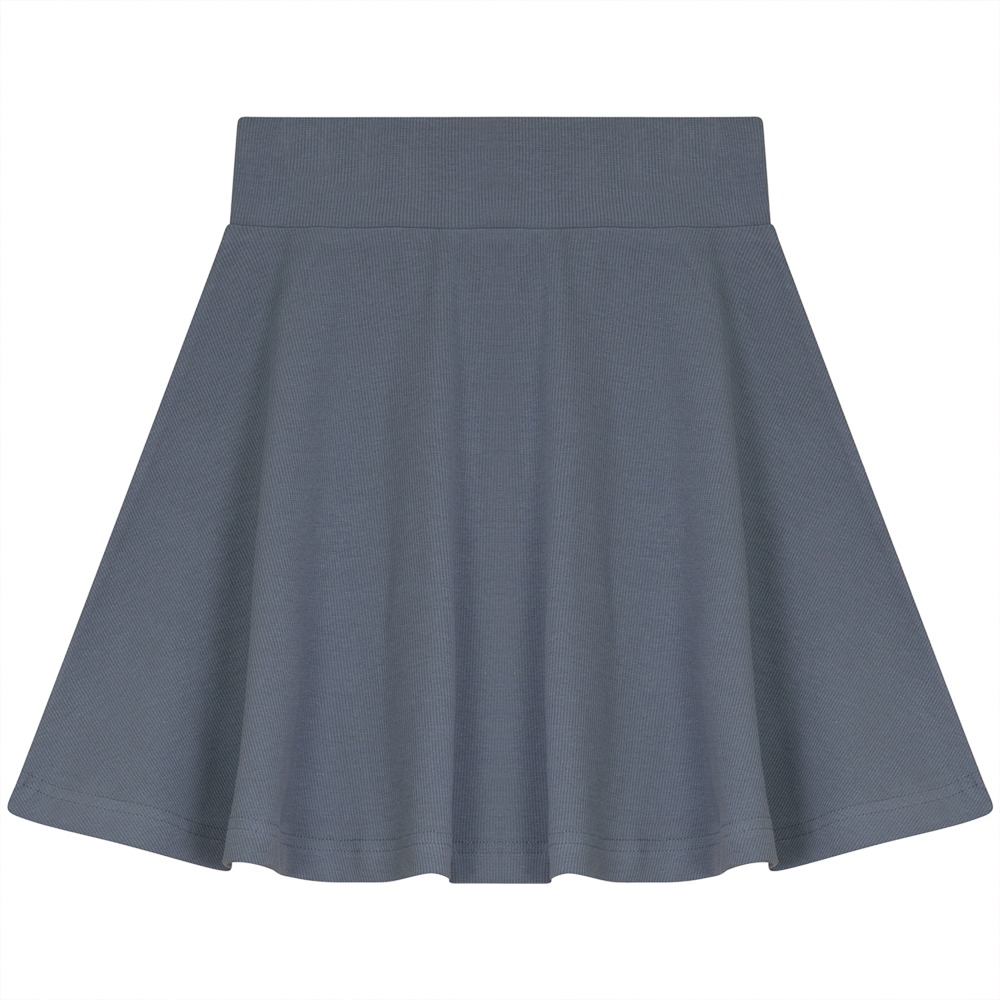 Soft Rib Skirt in Grey Blue by Peek a boo
