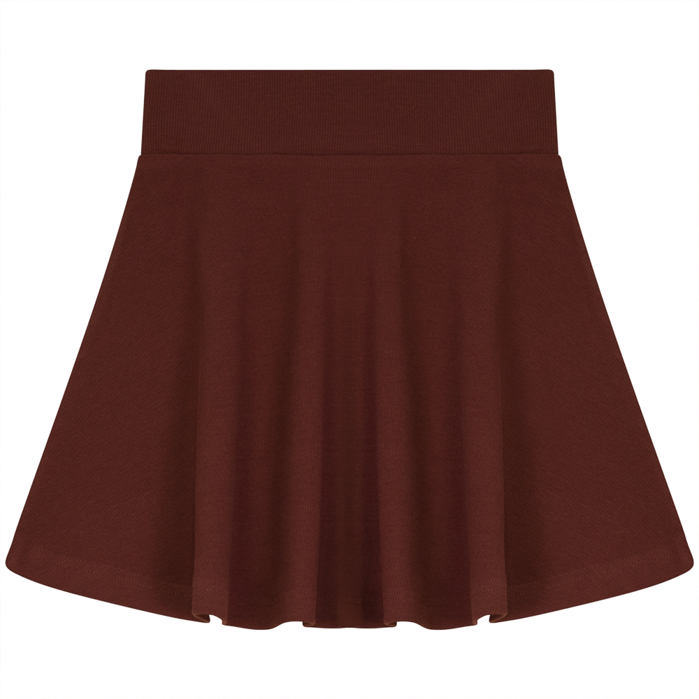 Soft Rib Skirt in Terracotta by Peek a boo