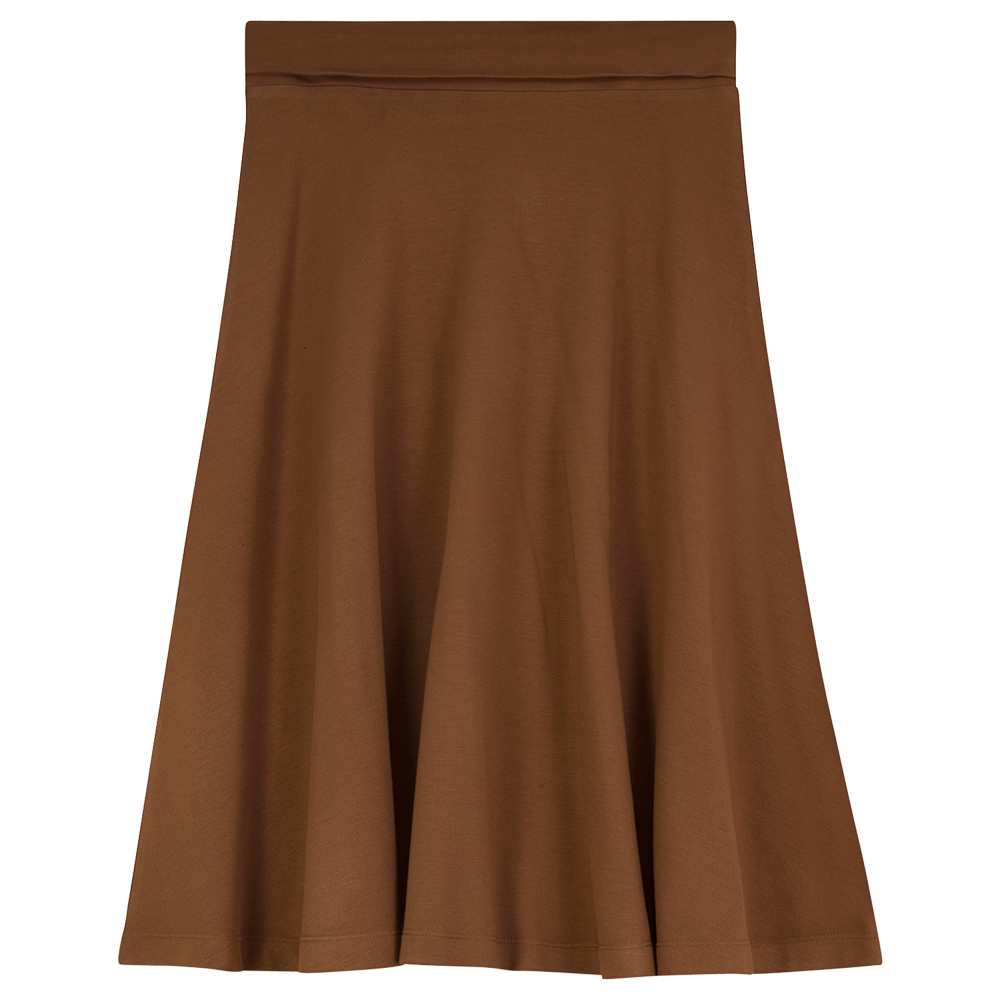 Ponte Flare Skirt in Cognac by Ginger