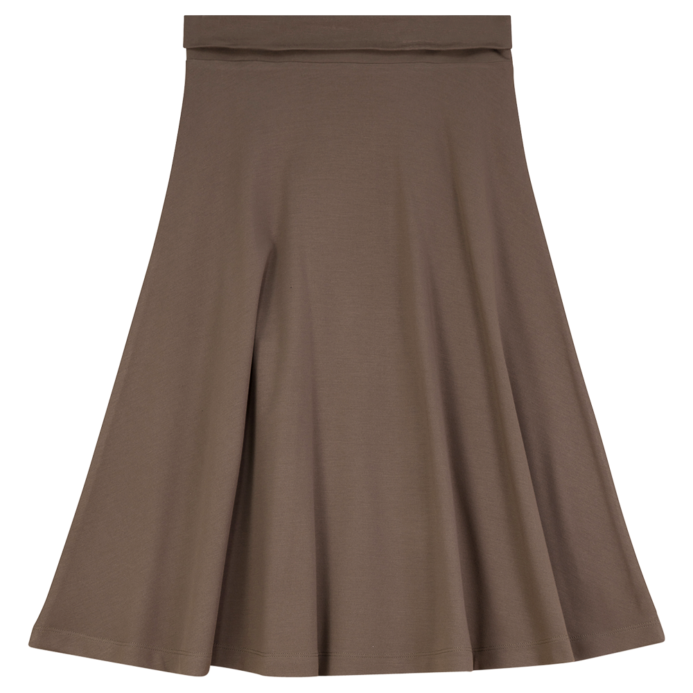 Ponte Flare Skirt in Latte by Ginger