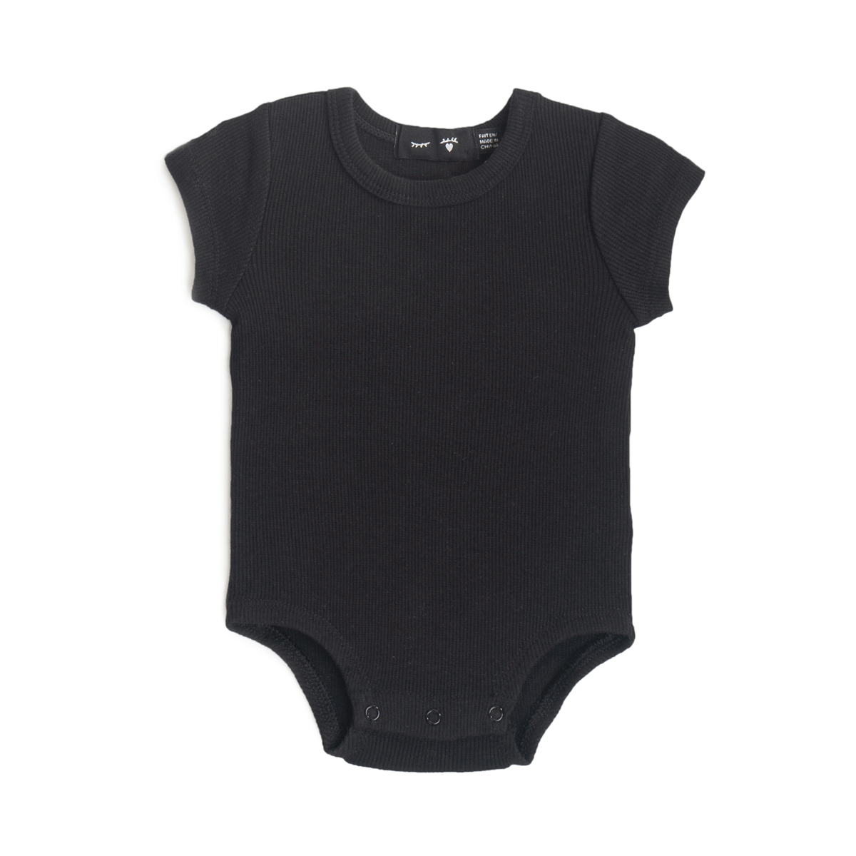 Rib Onesie in Black by Peek a boo