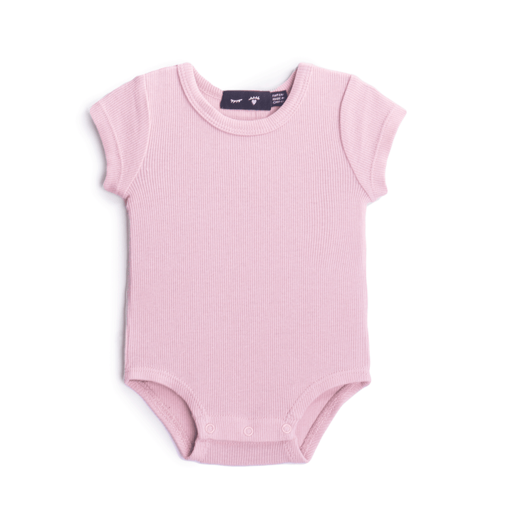 Rib Onesie Light Pink Baby Romper by {{ product_vemdor}}