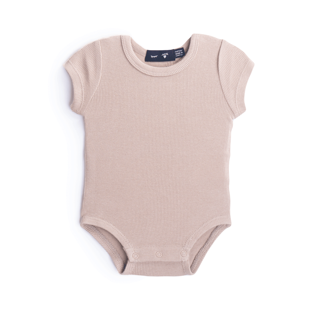 Rib Onesie Sand Baby Romper by {{ product_vemdor}}