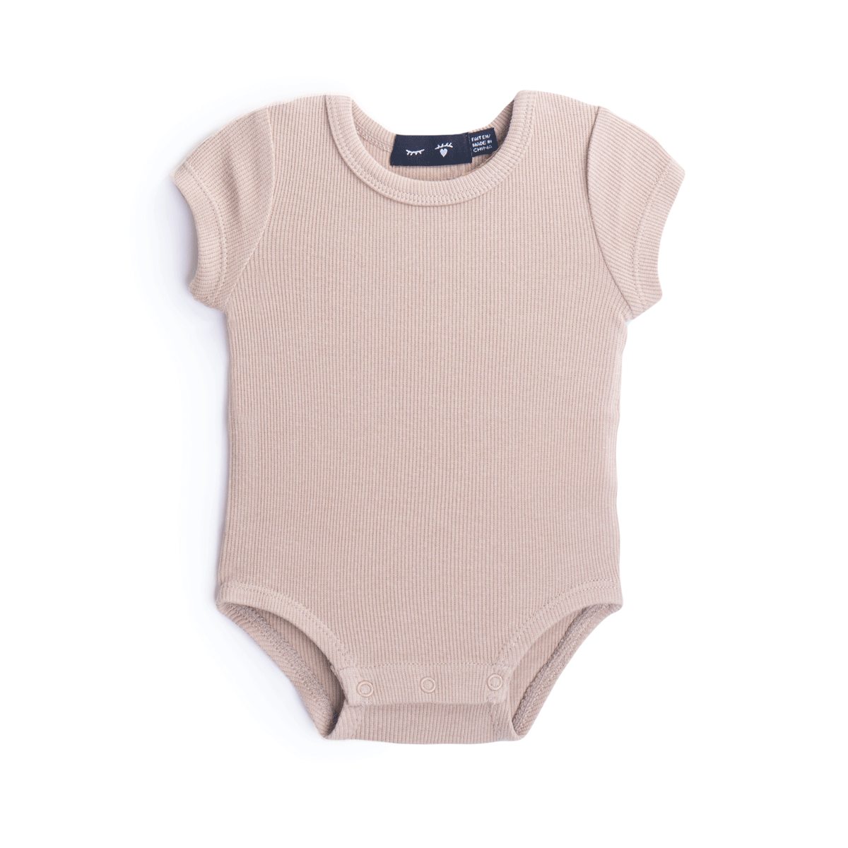 Rib Onesie in Sand 3 Months by Peek a boo