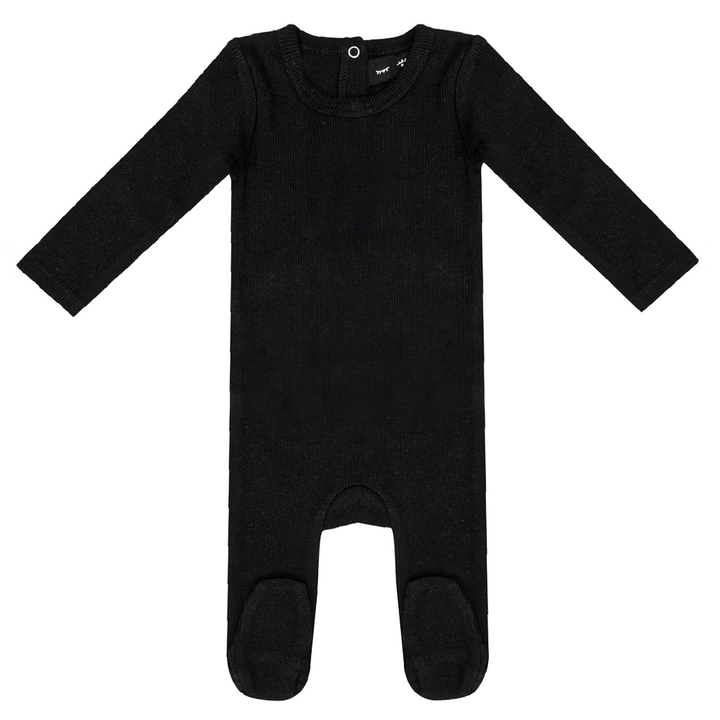 Rib Onesie Black Baby Romper by {{ product_vemdor}}