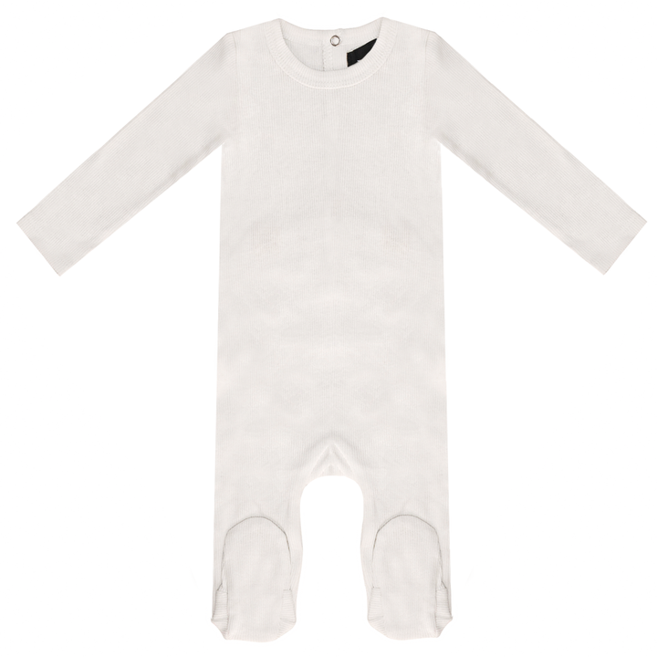 Rib Onesie White Baby Romper by {{ product_vemdor}}