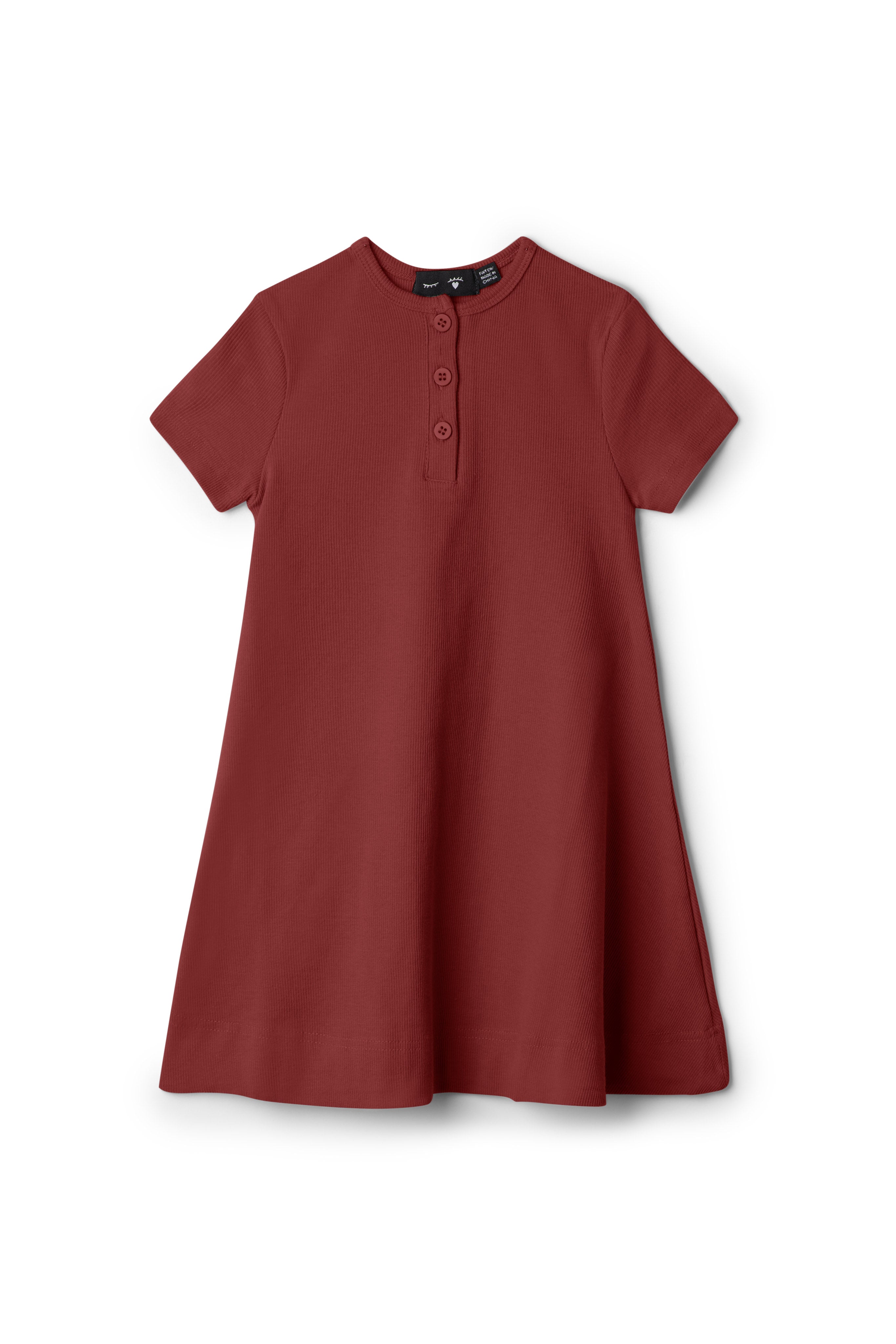 A Line Henley Dress in Terracotta by Peek a boo