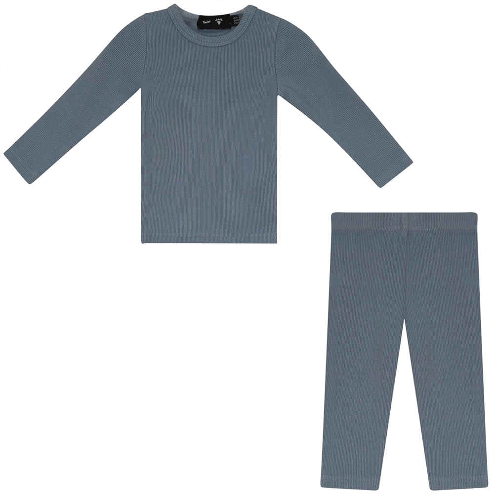 Rib 2 PC Set in Light Blue by Peek a boo