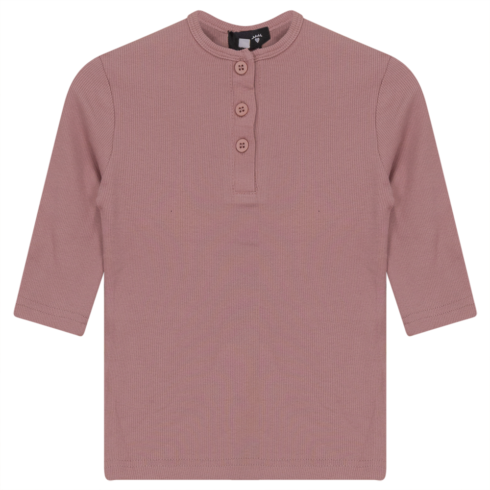 Rib Henley T-Shirt in Blush by Peek a boo