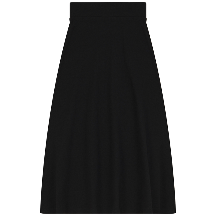 Soft Rib Long Flare Skirt Black Girls Skirt by {{ product_vemdor}}