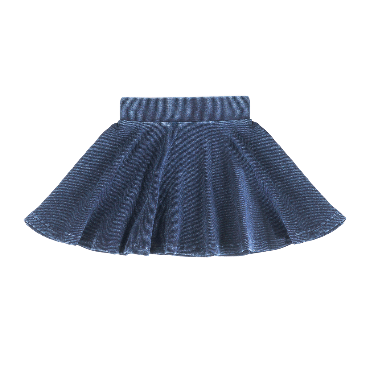 Wash Denim A line Skirt in Dark Denim Wash by Peek a boo