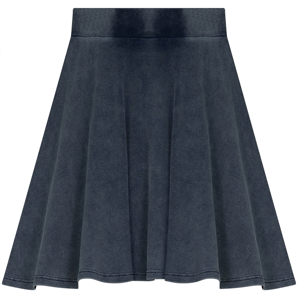 Wash Denim A line Skirt in Dark Denim Wash by Peek a boo