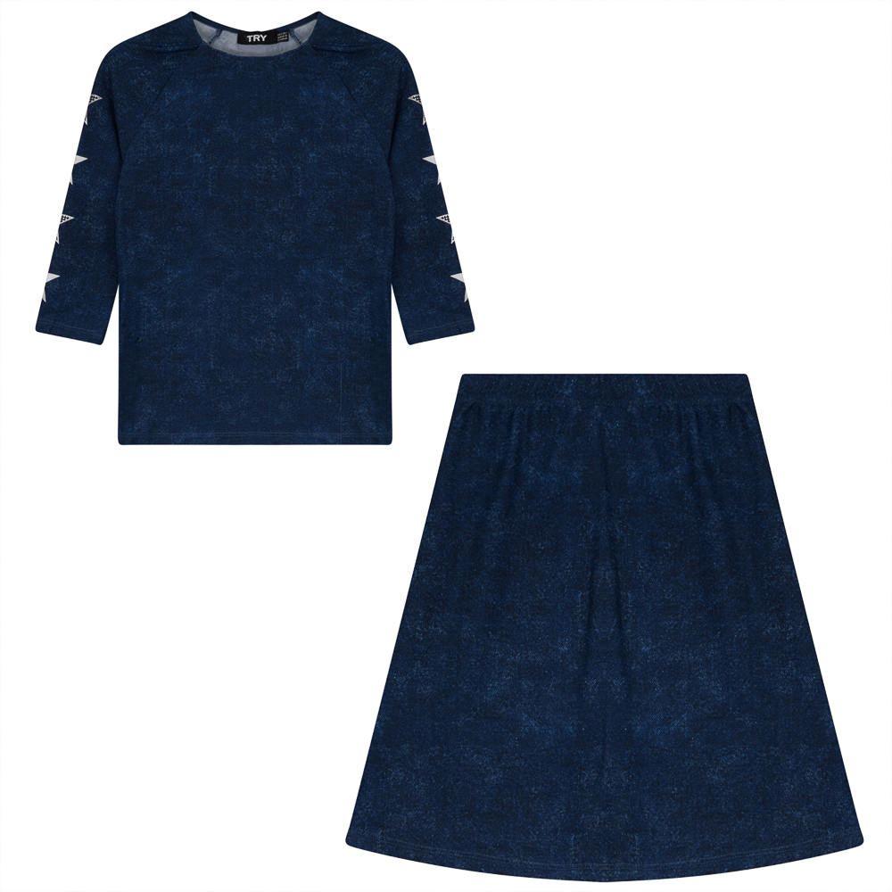Wash Denim Swim 2 PC Set in Denim Wash by Try