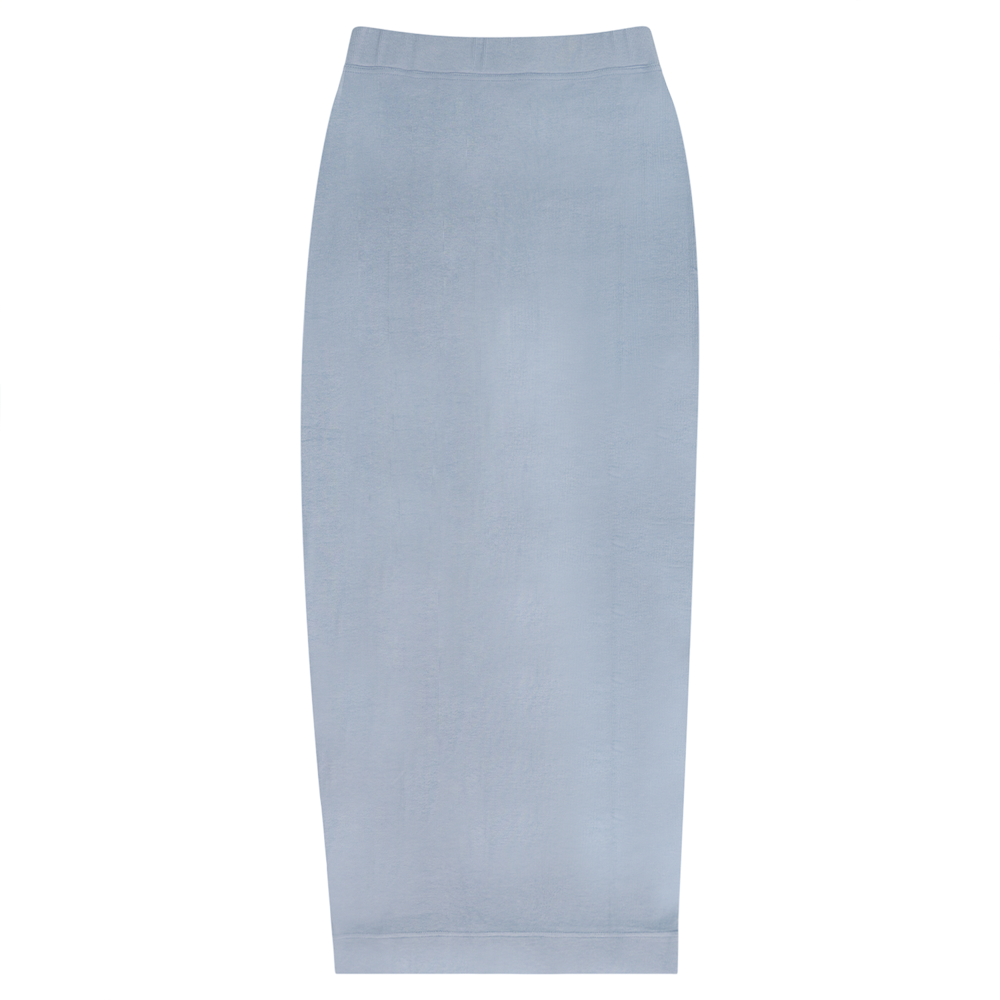 Straight Long Skirt in Dusty Blue by Unclear
