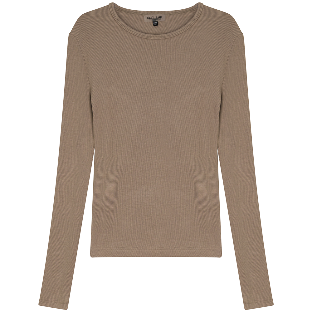 Thin Rib Shell Shirt in Beige by Unclear