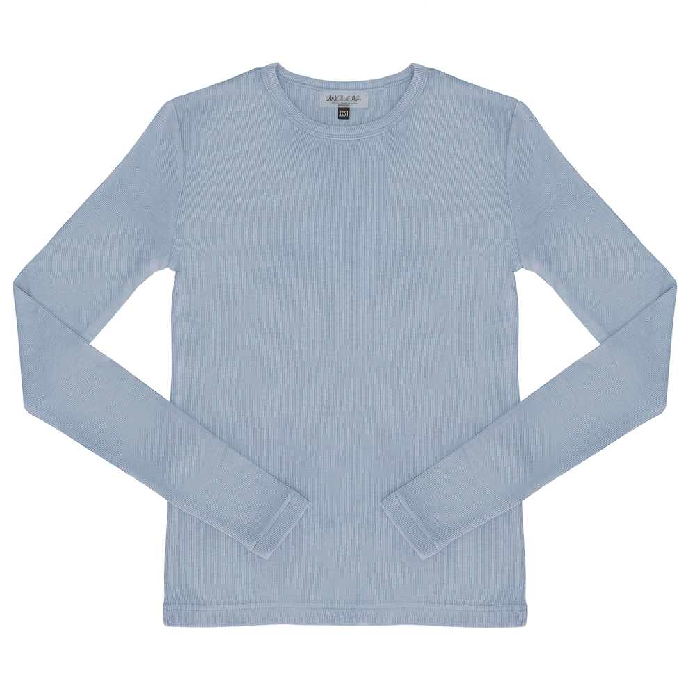 Thin Rib Shell Shirt in Dusty Blue by Unclear