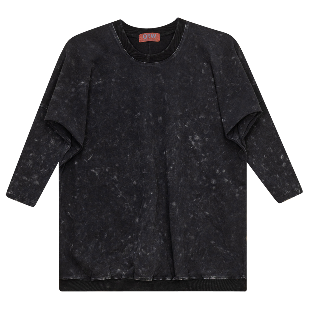 Denim Wash Top in Black Wash by QEW