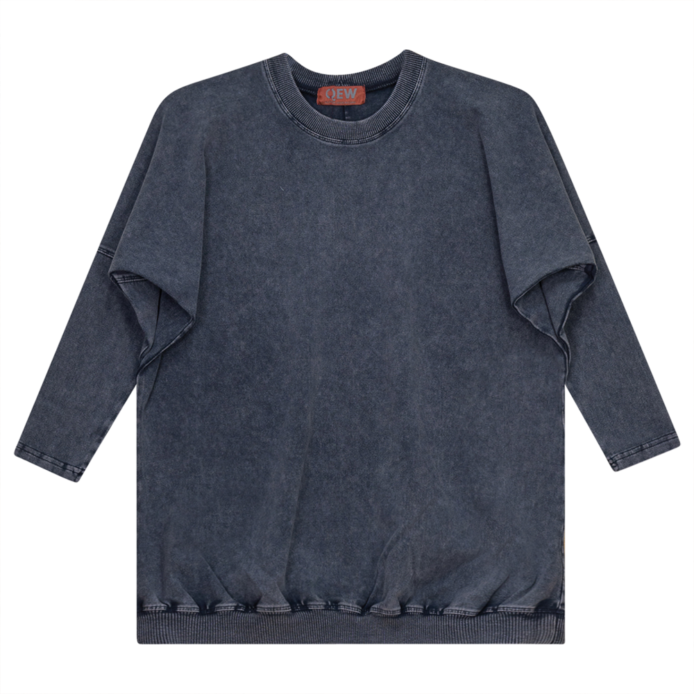 Denim Wash Top in Dark Denim Wash by QEW