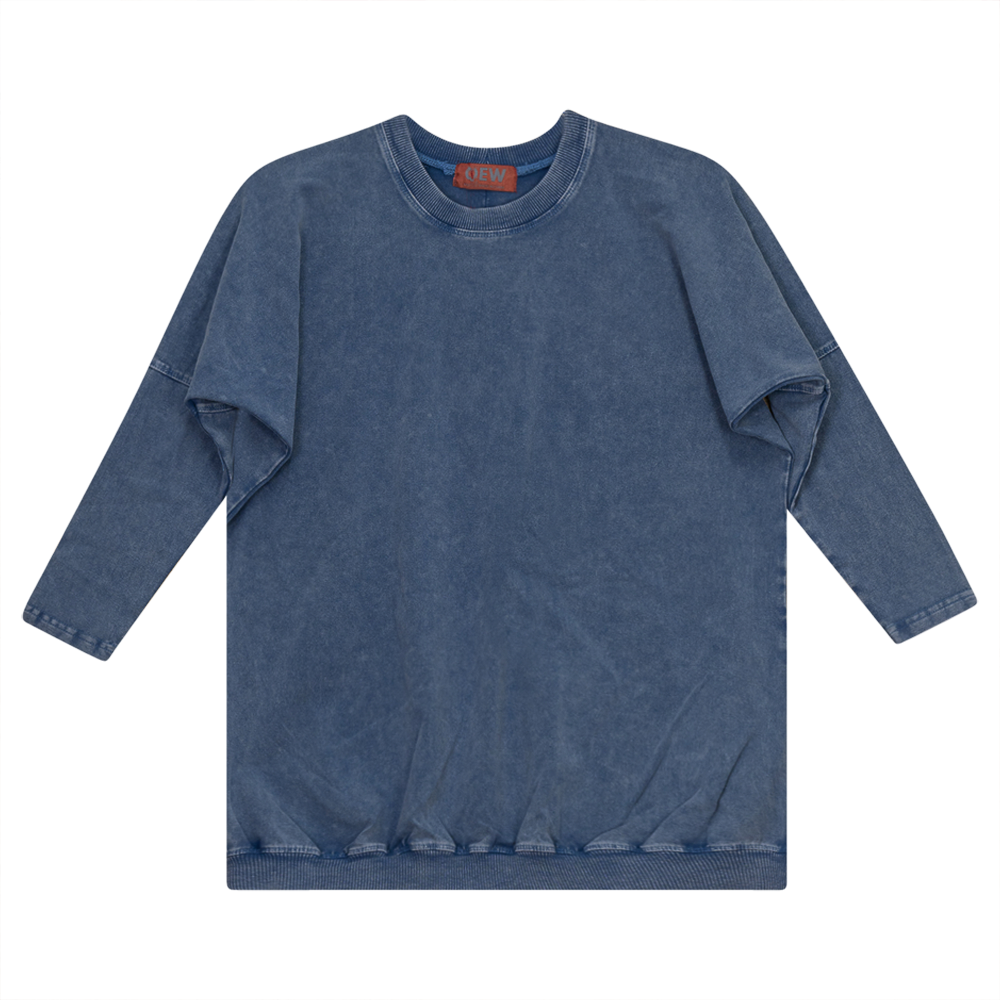 Denim Wash Top in Light Denim Wash by QEW