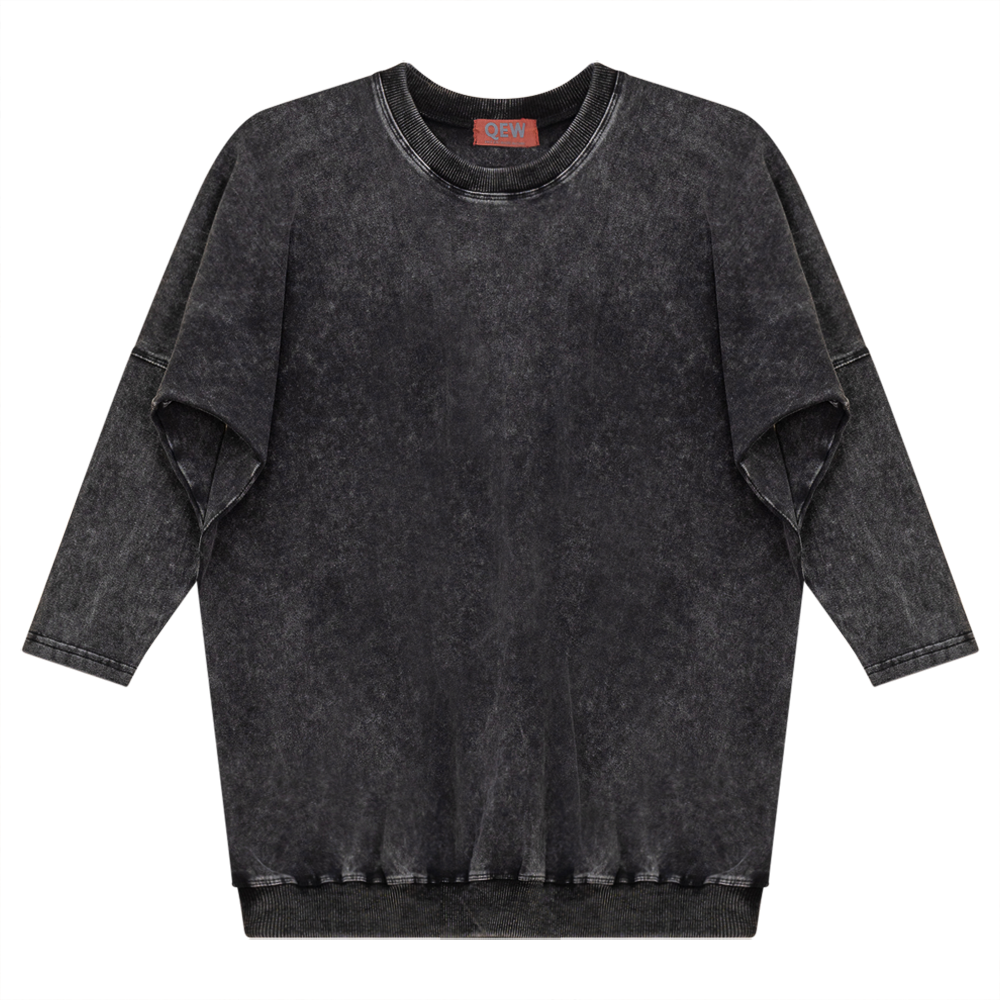 Denim Wash Top in Light Grey Wash by QEW