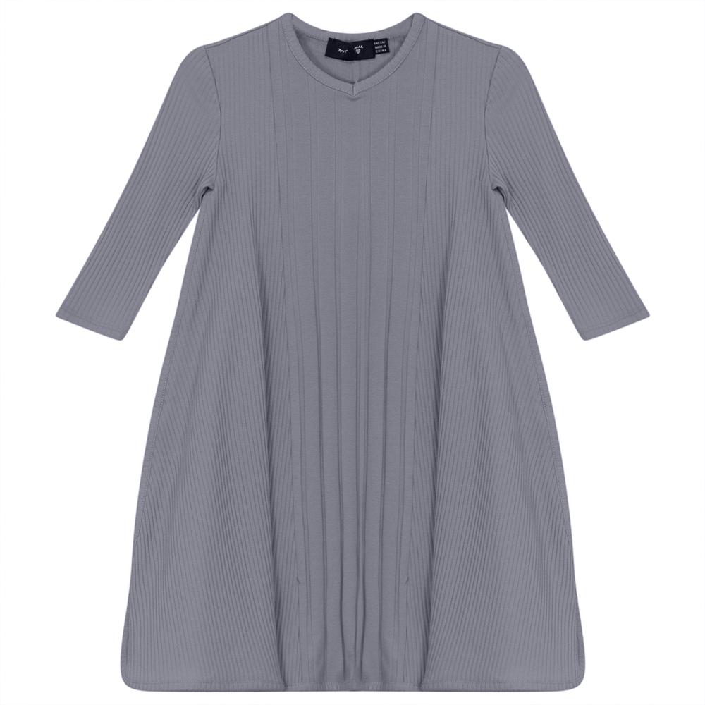 Wide And Narrow Rib Dress in Foam Blue by Peek a boo