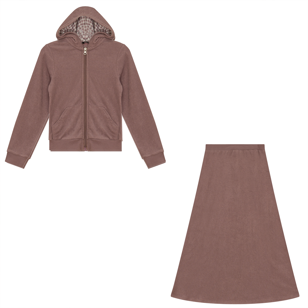 Plaid Terry 2 PC in Haze by Try