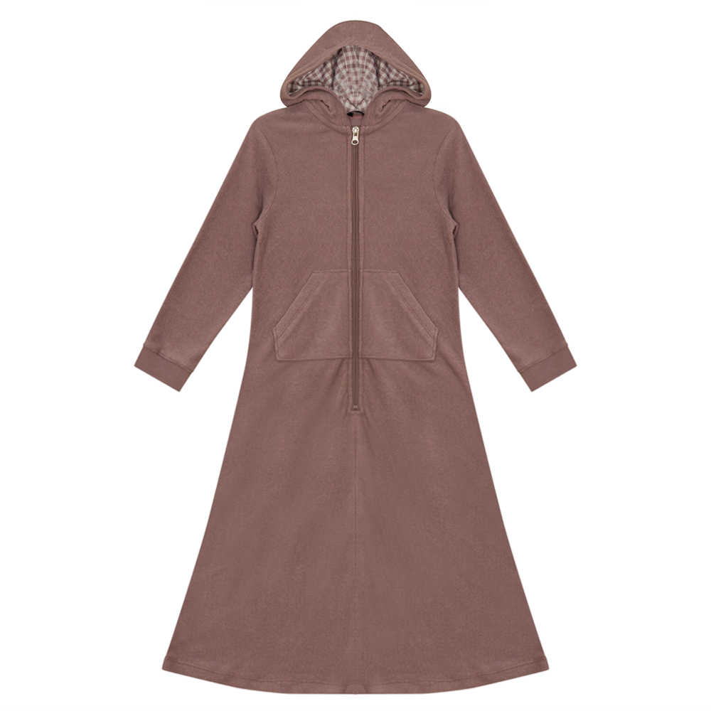 Plaid Terry Robe in Haze by Try