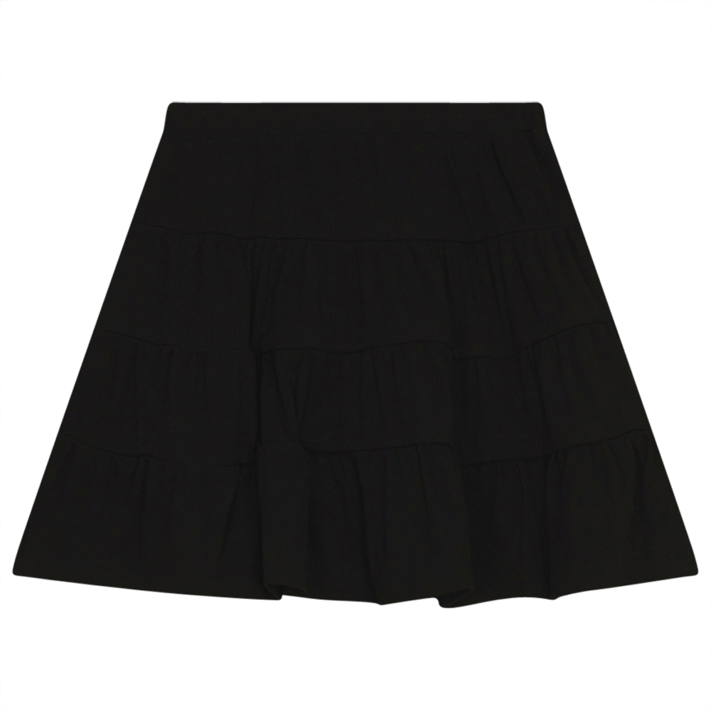 Tiered Rib Skirt in Black by Kiki-O