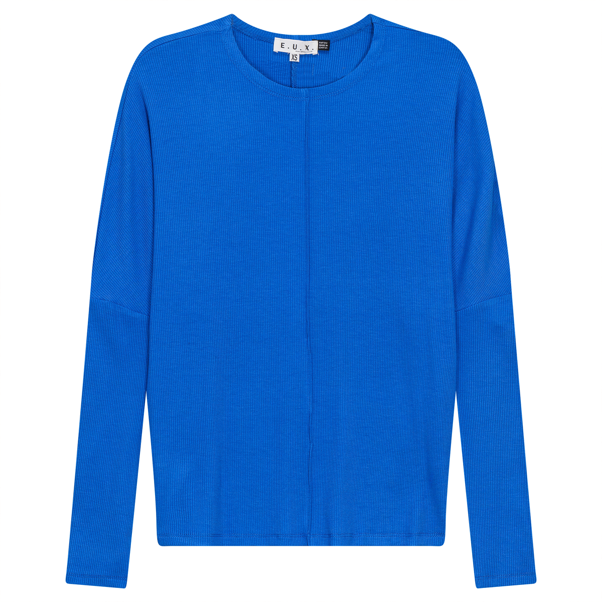 Knit Crew Neck Dolman Top With Center Seam in French Blue by E.U.X. Exclusive