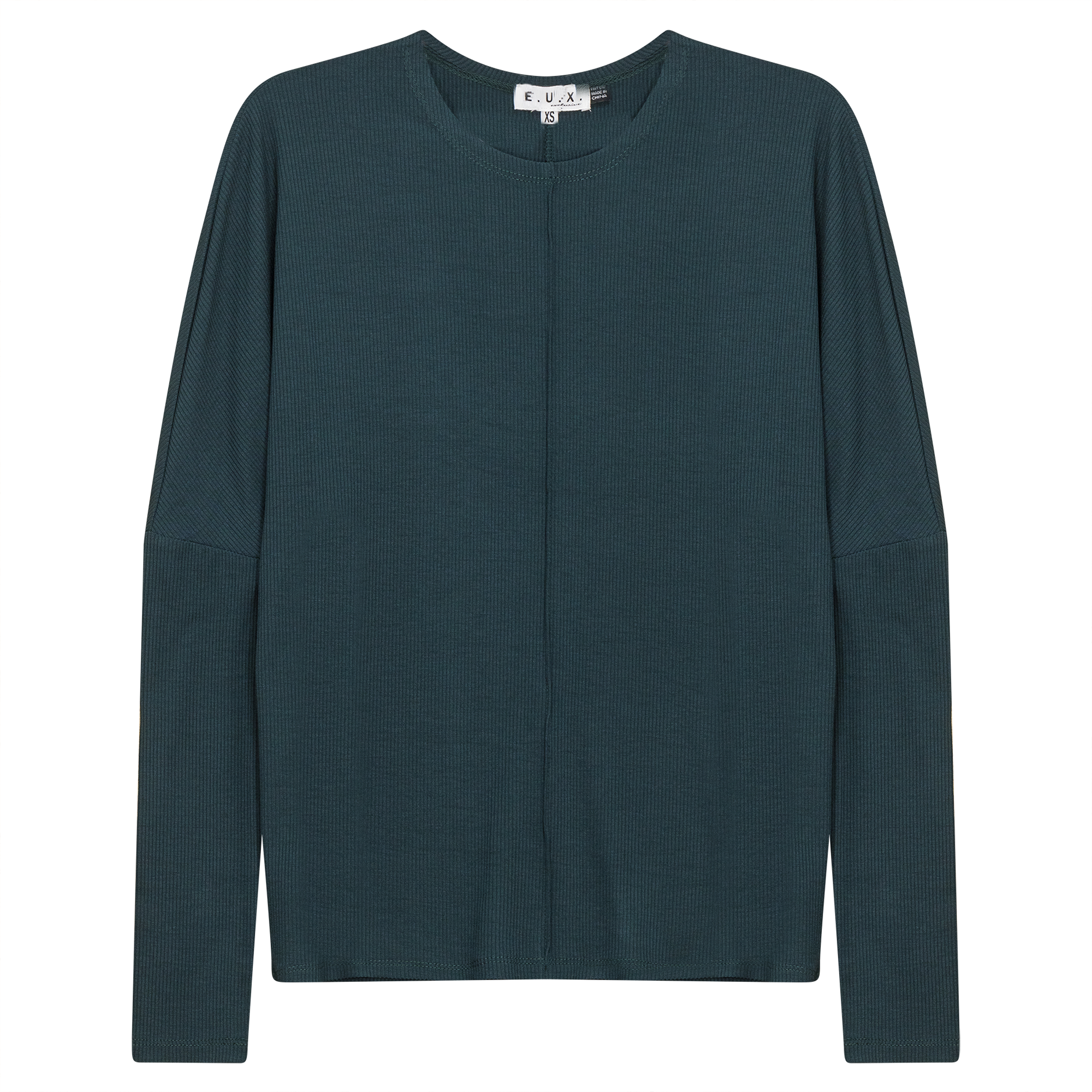 Knit Crew Neck Dolman Top With Center Seam in Seaweed by E.U.X. Exclusive