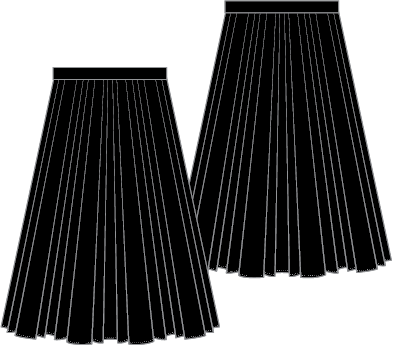 Midi Triple Box Pleated Skirt in by Viva K