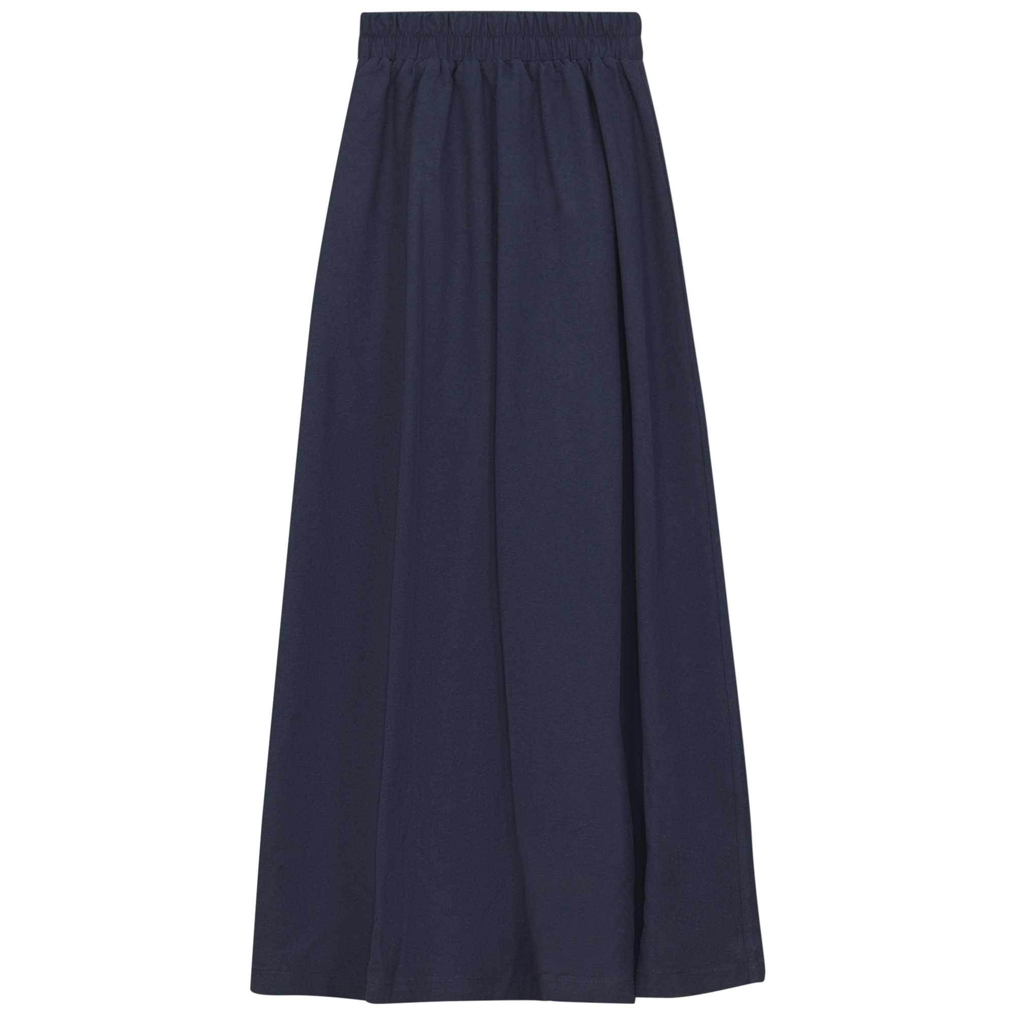 Linen Maxi Pull On Skirt in Dark Denim by The Norway Club