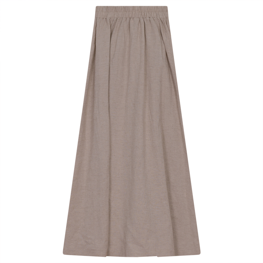 Linen Maxi Pull On Skirt in Stone by The Norway Club