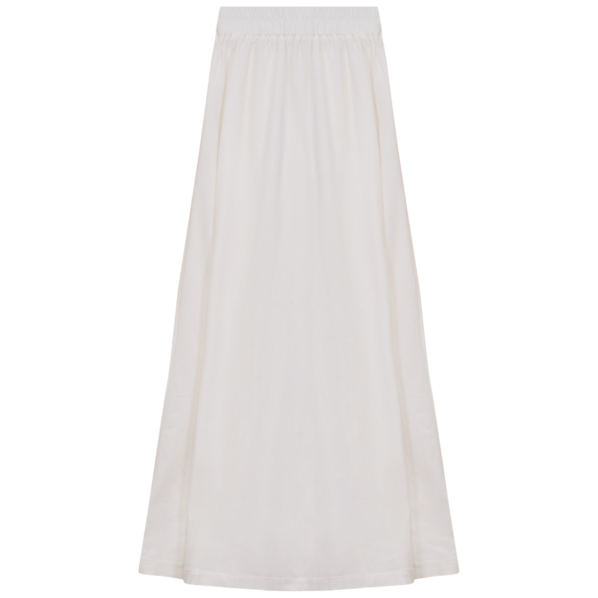 Linen Maxi Pull On Skirt in White by The Norway Club