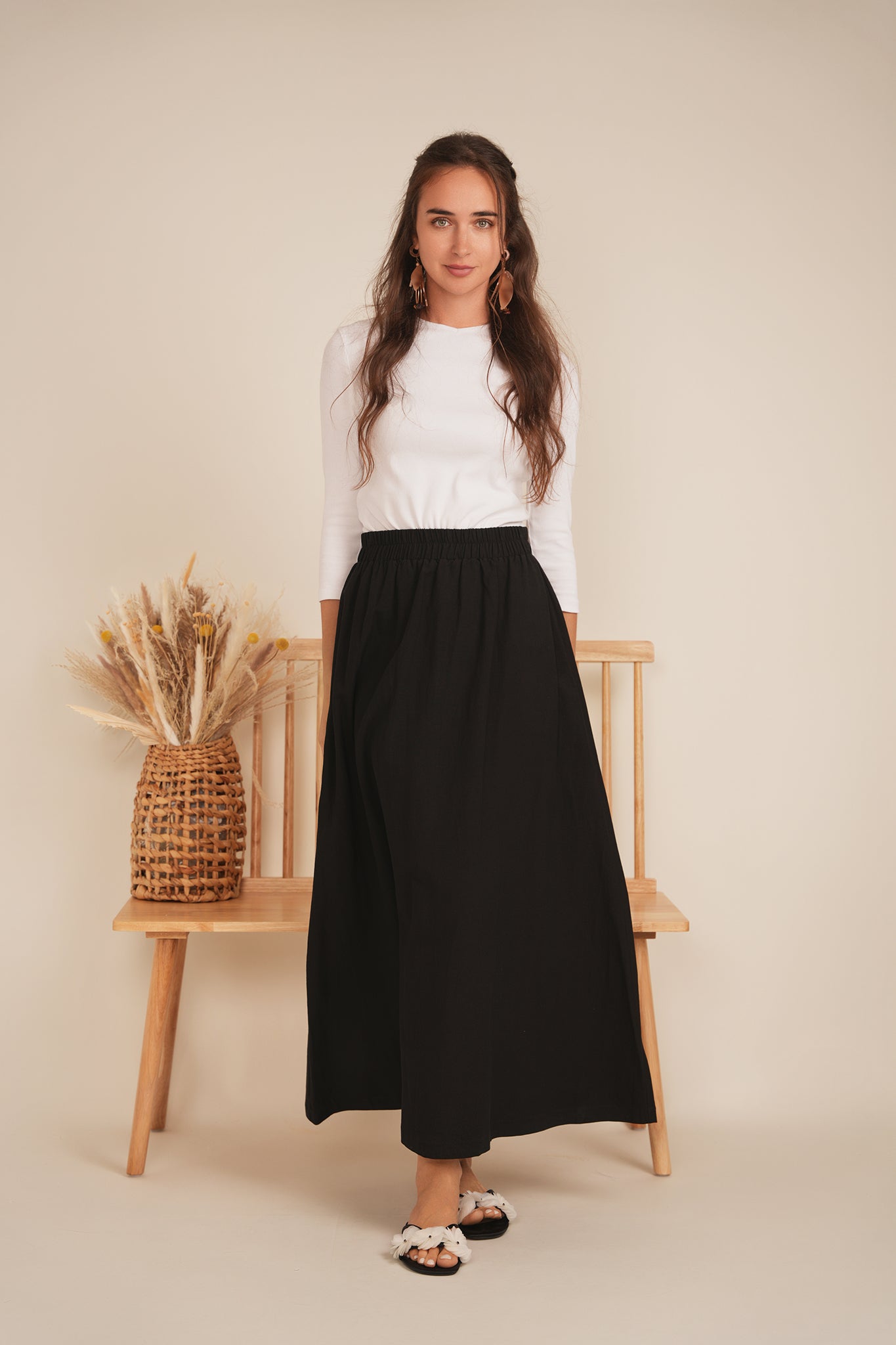 Linen Maxi Pull On Skirt in by The Norway Club