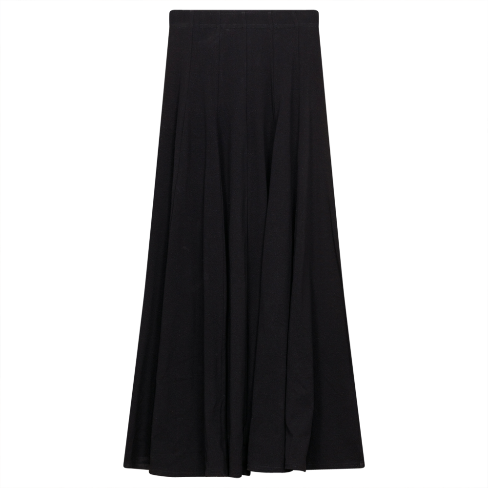 Maxi Godet Skirt in Black by Diciannove