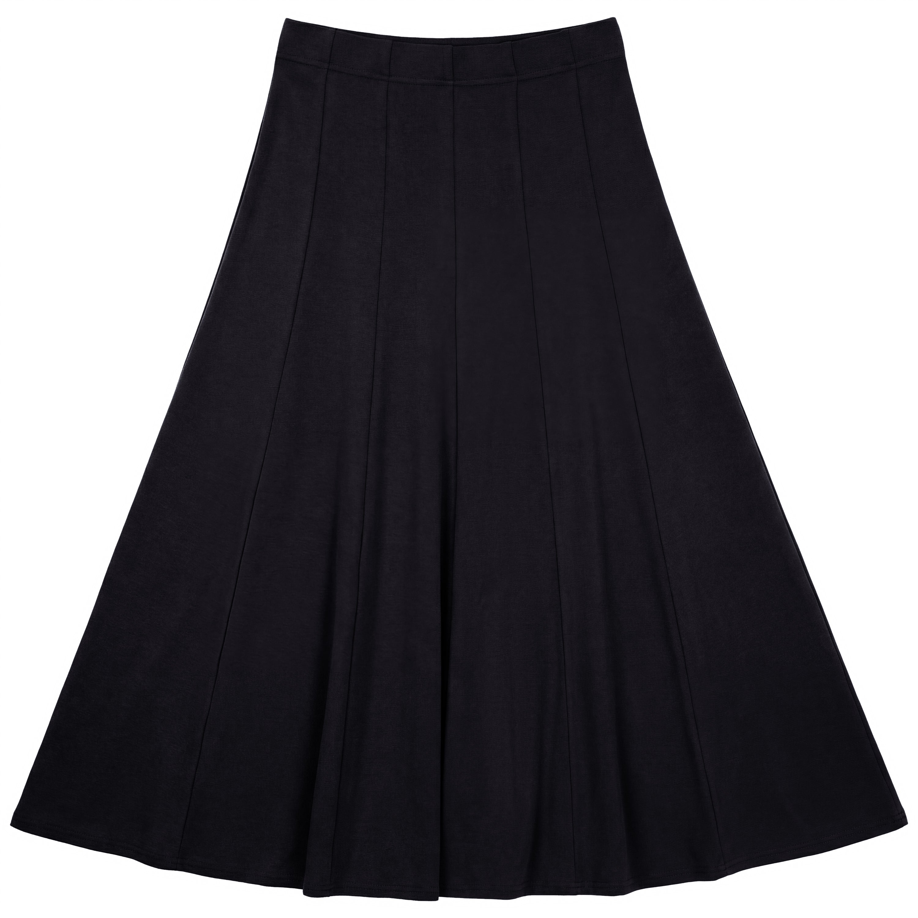 Midi Godet Skirt in Black by Diciannove