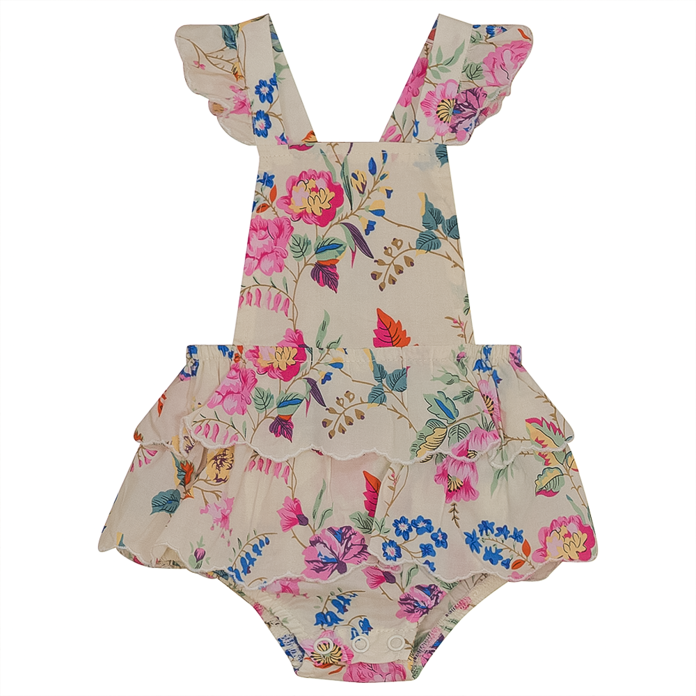 Ruffled Multi-Flower Print Overall Baby Overall by {{ product_vemdor}}