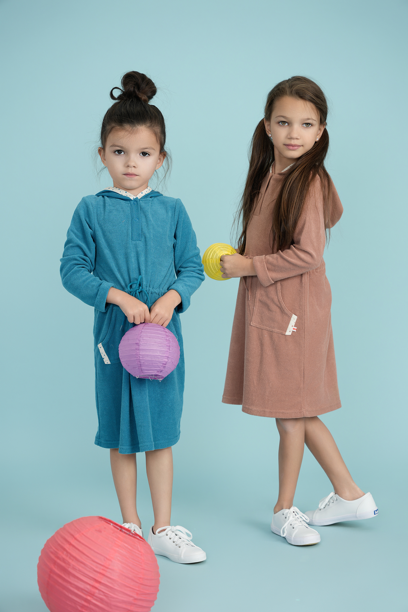 Cotton Terry Robe With Hoodie in by Hopscotch