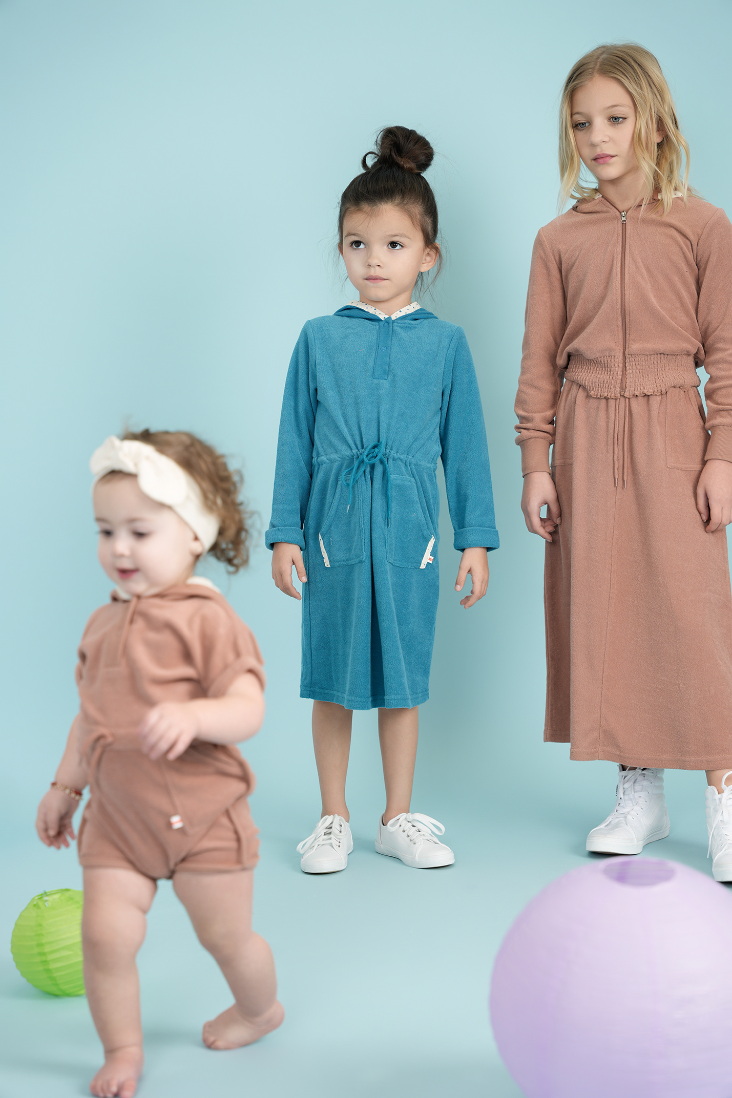 Cotton Terry Robe With Hoodie in by Hopscotch